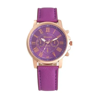 Fashion Women men Leather Band Quartz Analog Wrist Watch