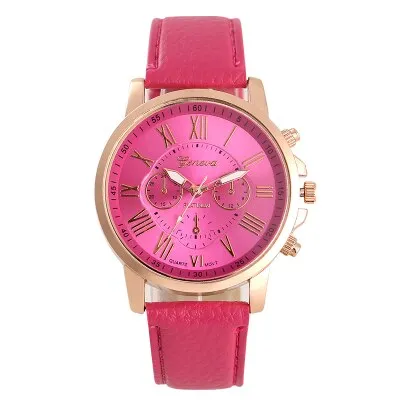 Fashion Women men Leather Band Quartz Analog Wrist Watch