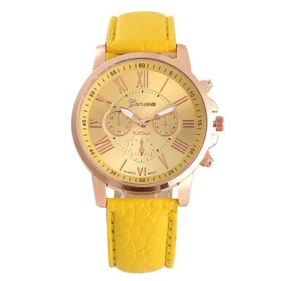 Fashion Women men Leather Band Quartz Analog Wrist Watch