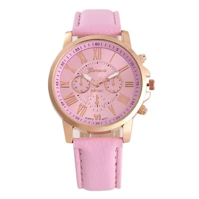 Fashion Women men Leather Band Quartz Analog Wrist Watch