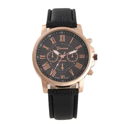 Fashion Women men Leather Band Quartz Analog Wrist Watch