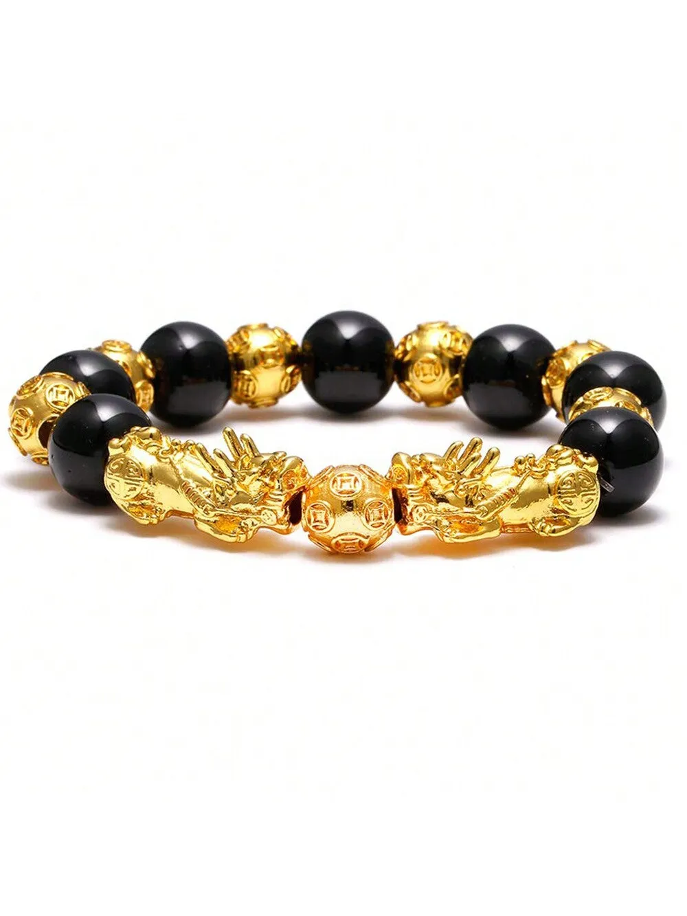 Feng Shui Black Obsidian Bracelets Set - Good Luck Amulet