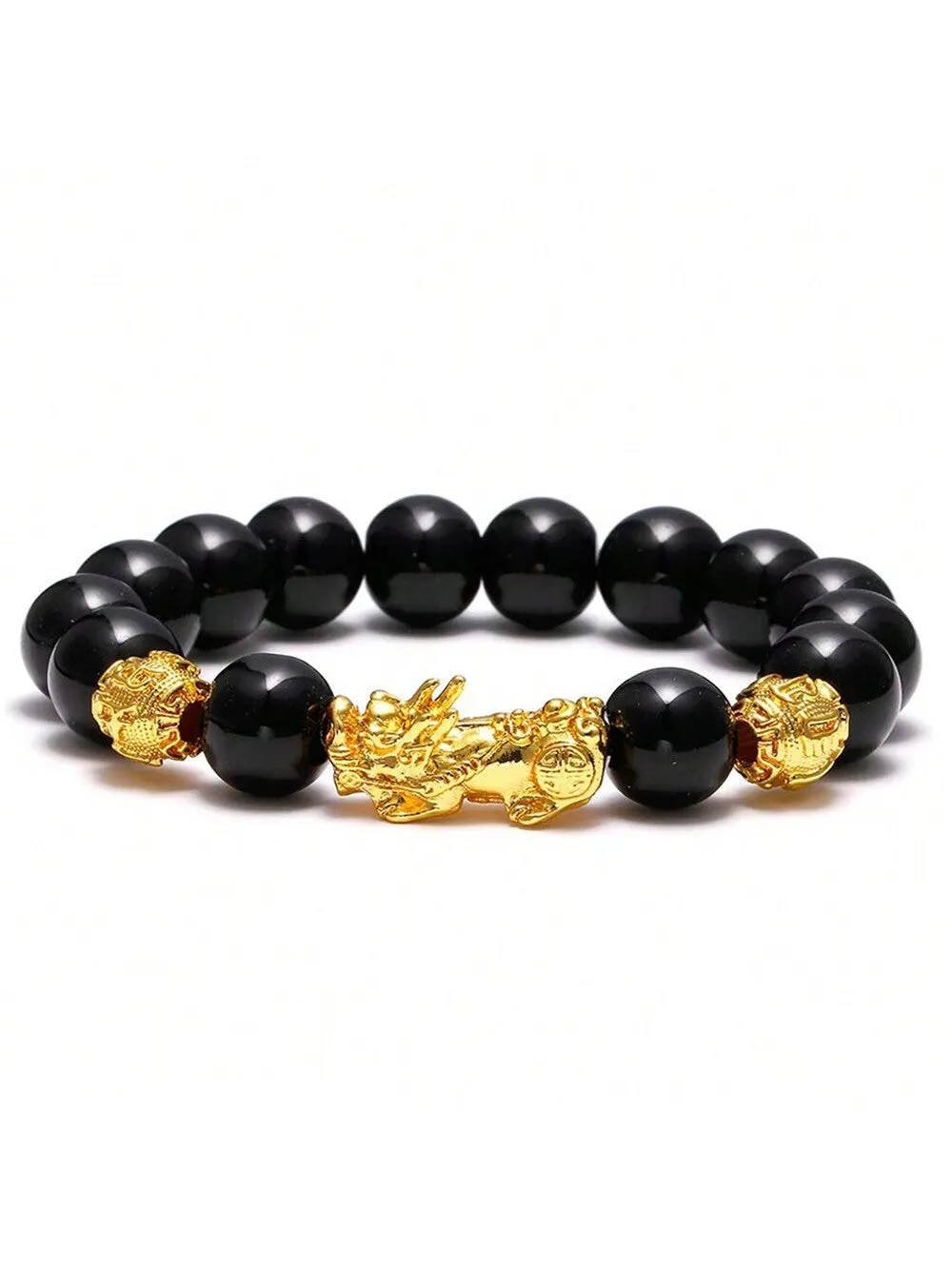 Feng Shui Black Obsidian Bracelets Set - Good Luck Amulet