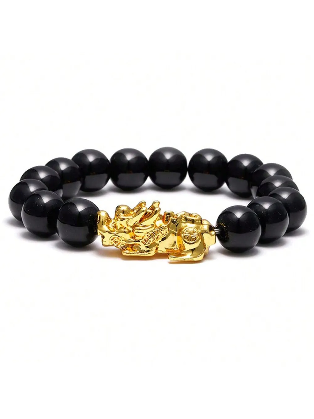 Feng Shui Black Obsidian Bracelets Set - Good Luck Amulet