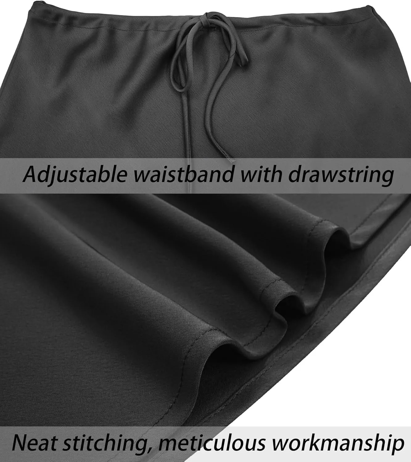FEOYA Silk Skirt for Women Elegant High Waisted A Line Satin Skirts Midi Bodycon Skirt