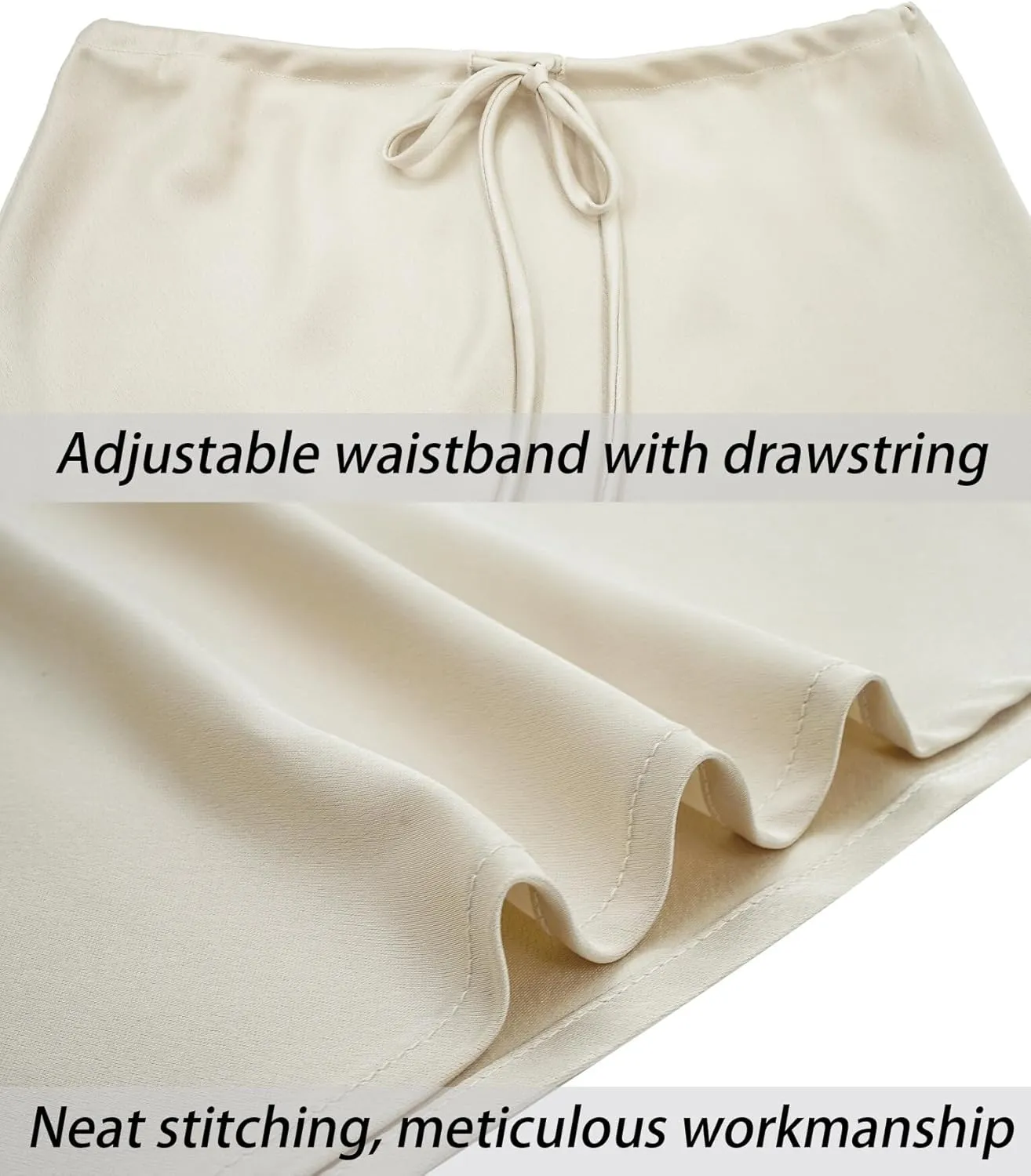 FEOYA Silk Skirt for Women Elegant High Waisted A Line Satin Skirts Midi Bodycon Skirt