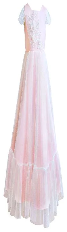 Flare Sleeve Flower Girl A Line Party Dress Floor Length Bridesmaid Dress