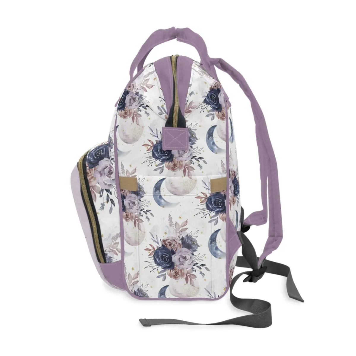 Floral Moon Personalized Backpack Diaper Bag