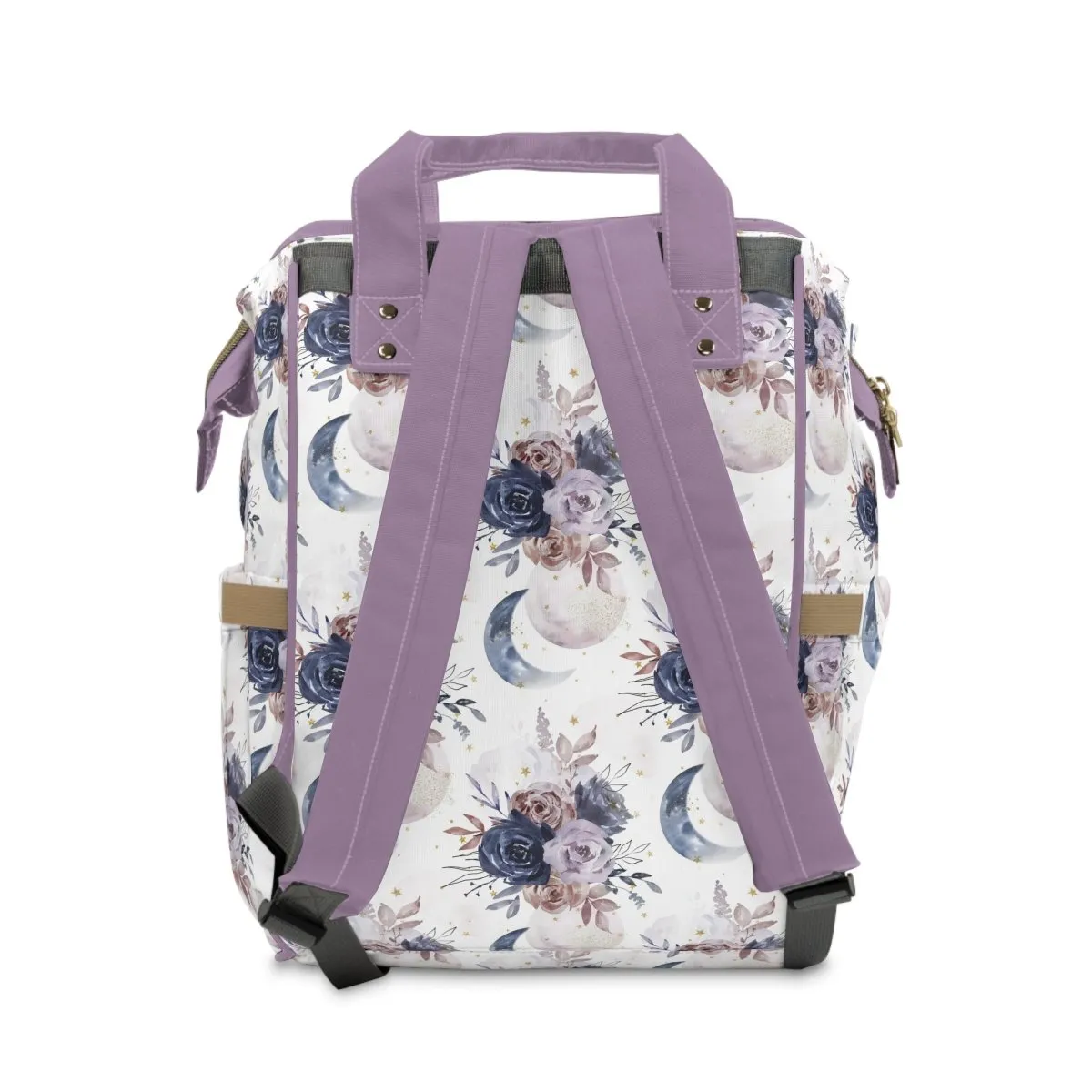 Floral Moon Personalized Backpack Diaper Bag