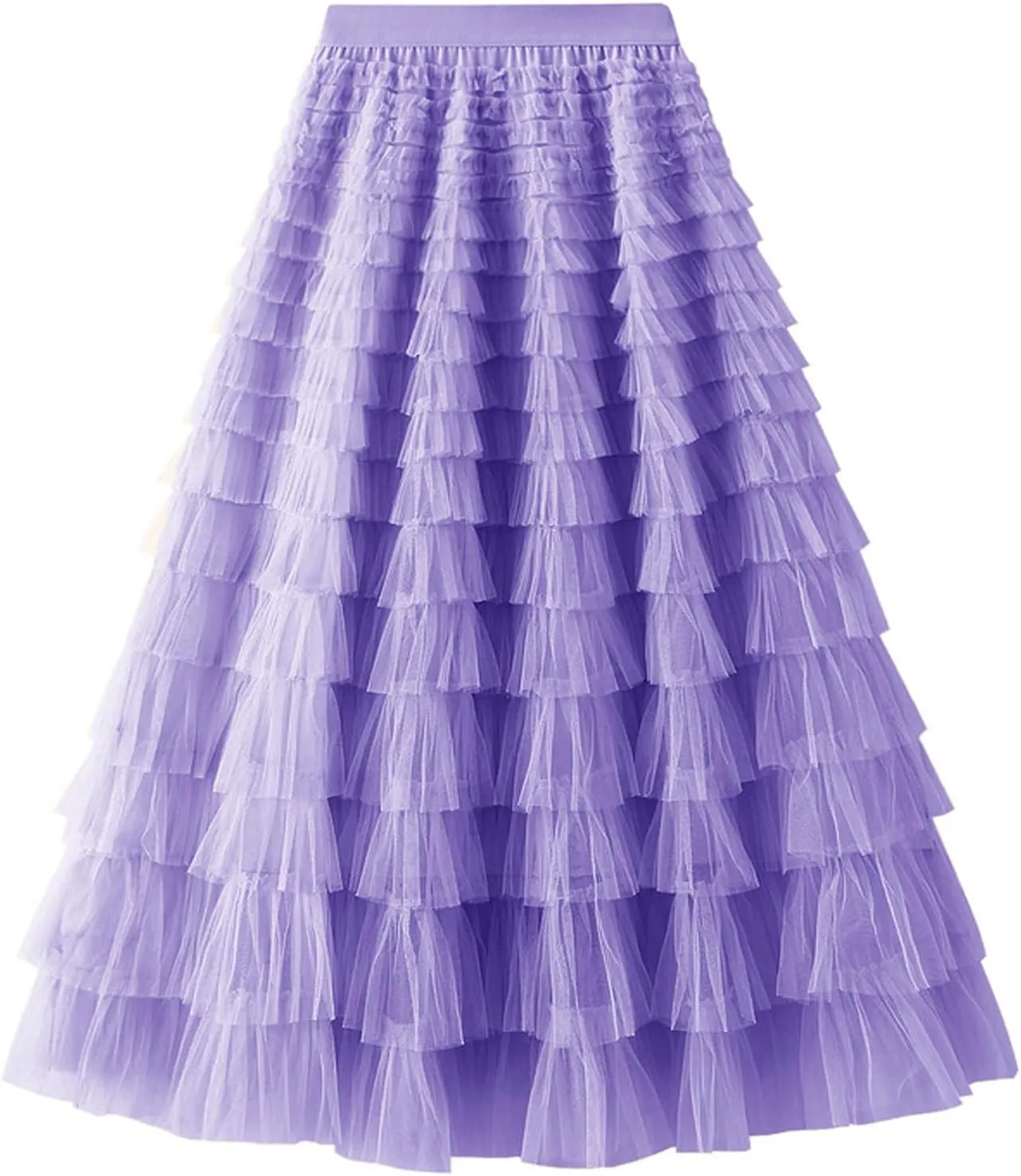 Flygo Tulle Skirts for Girls Long Tutu Skirt A Line Layered Ruffle Tiered Mesh Maxi Skirt Petticoat 5-14 Years
