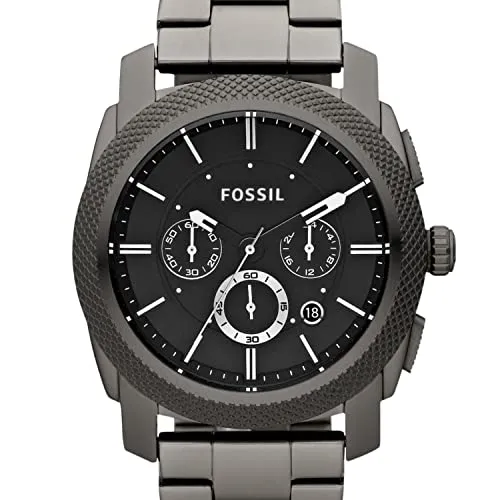 Fossil Men's Machine Quartz Stainless Steel Chronograph Watch, Color: Smoke (Model: FS4662)