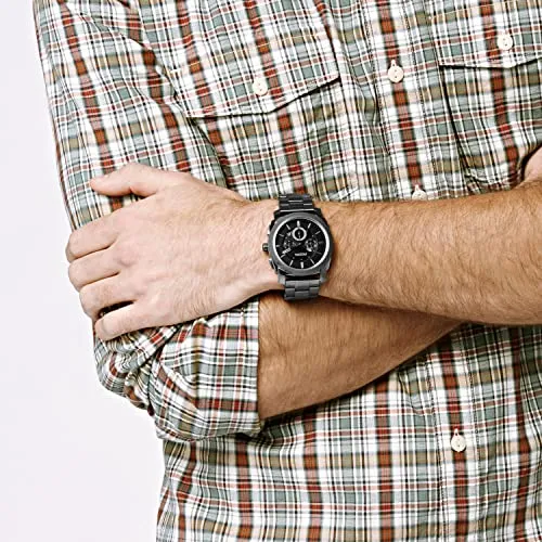 Fossil Men's Machine Quartz Stainless Steel Chronograph Watch, Color: Smoke (Model: FS4662)