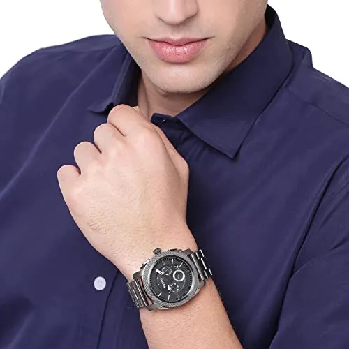 Fossil Men's Machine Quartz Stainless Steel Chronograph Watch, Color: Smoke (Model: FS4662)