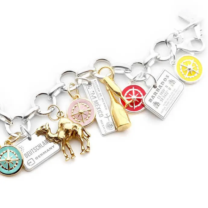 Germany Charm Passport Stamp Charm Silver