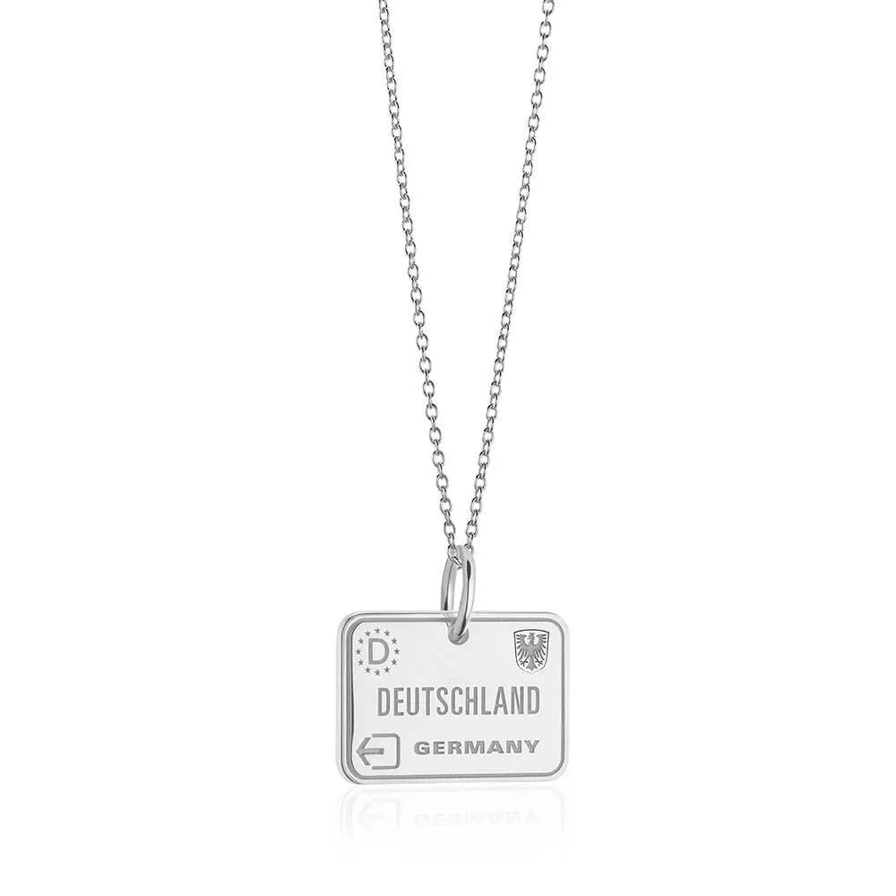 Germany Charm Passport Stamp Charm Silver
