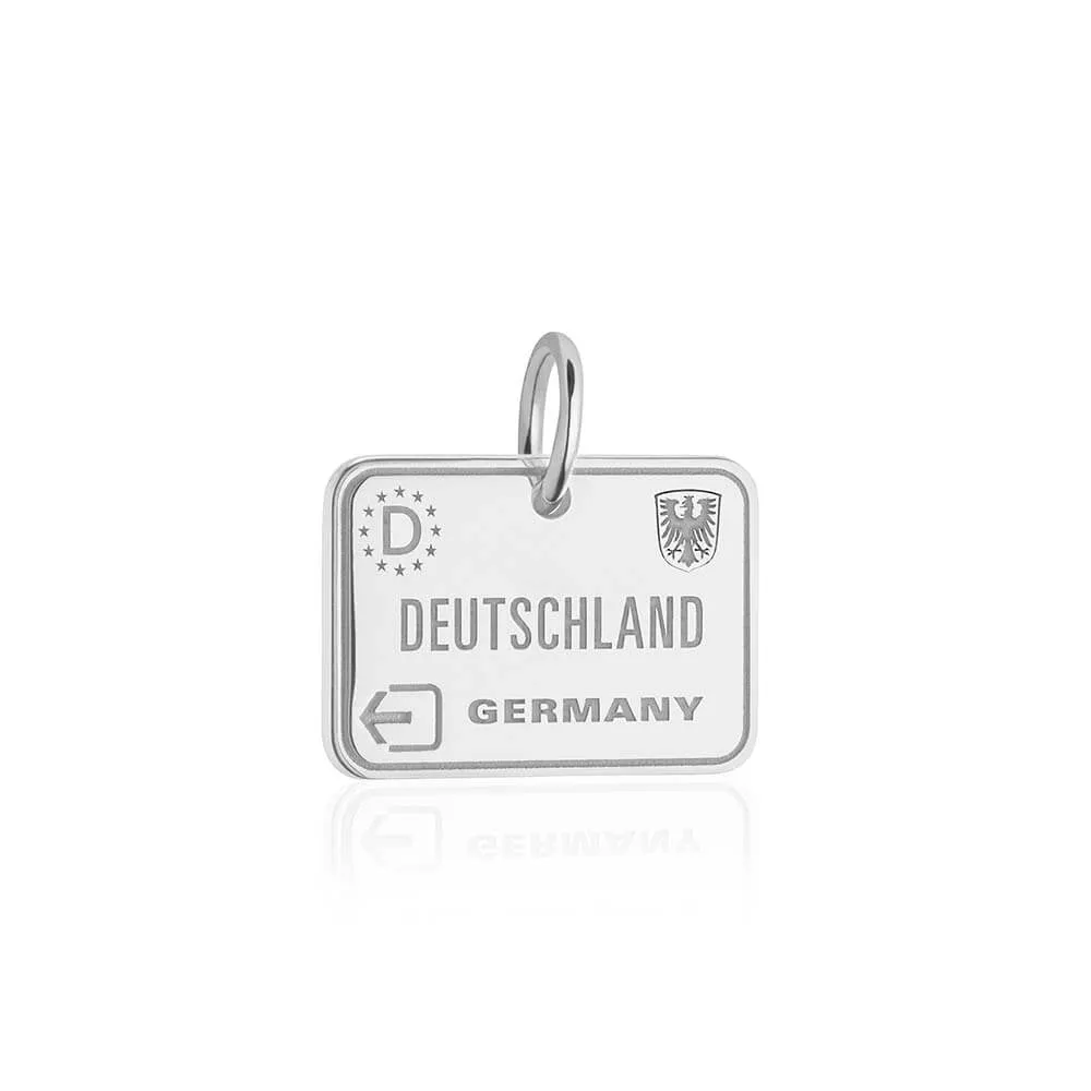 Germany Charm Passport Stamp Charm Silver
