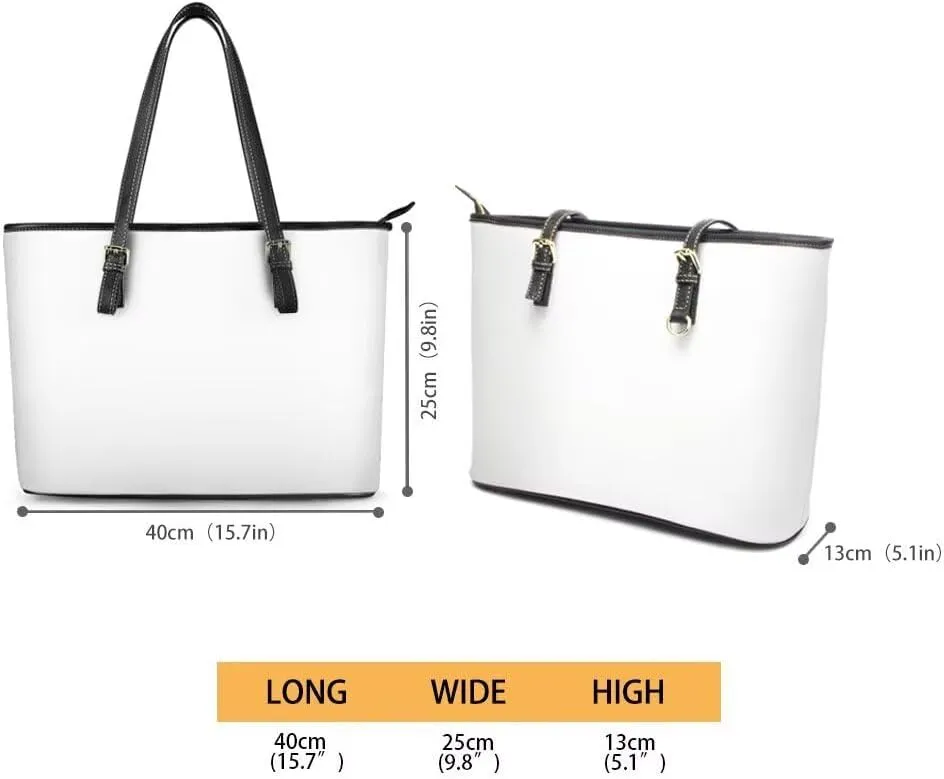 GIFTPUZZ Leather Tote Handbag for Women Ladies Zipper Shoulder Bag with Portable Adjustable Handle High-Capacity
