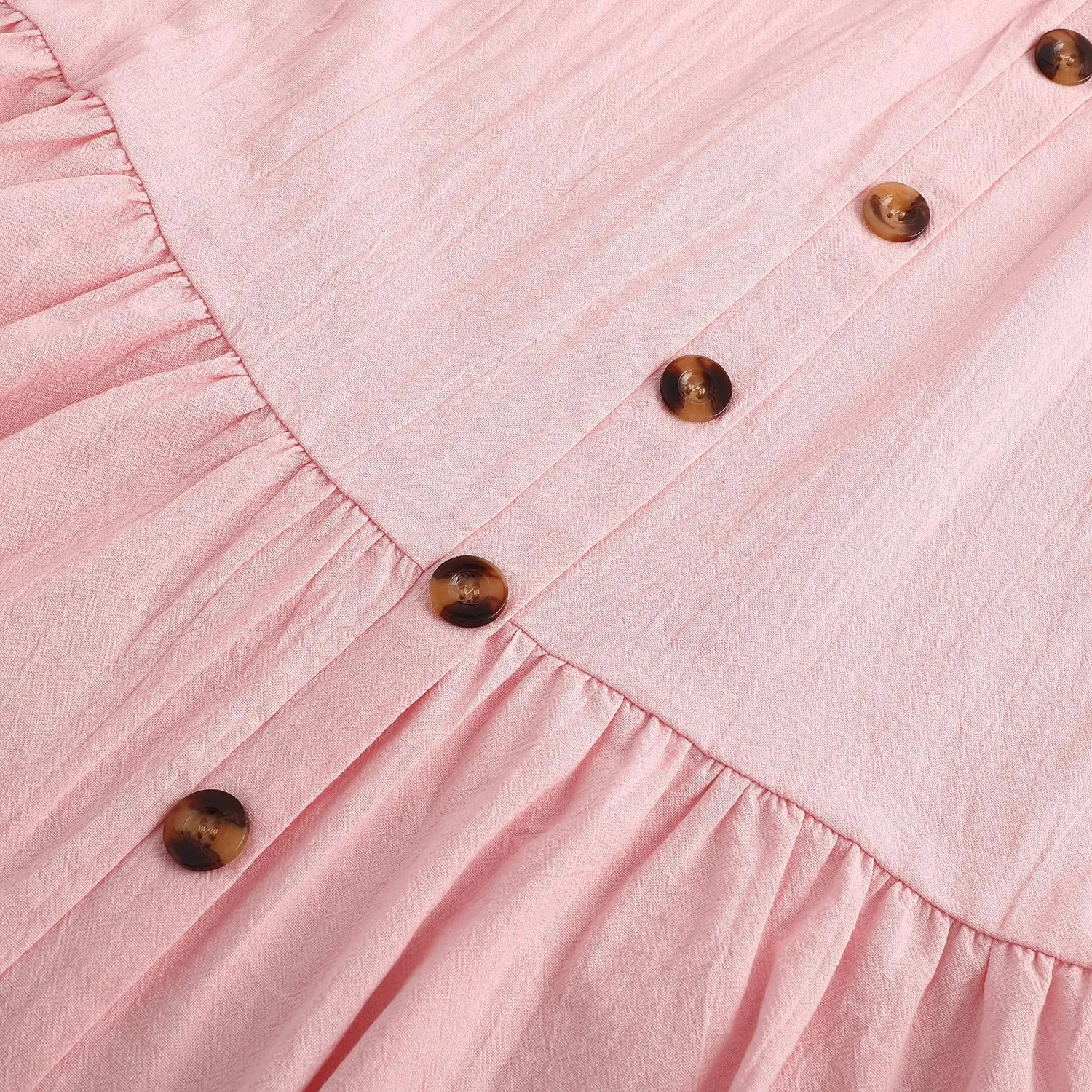 Girls Maxi Skirts Button Front High Waisted Long Skirt with Belt Ruffled Skirts with Pocke