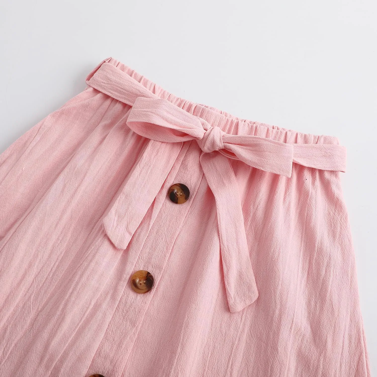 Girls Maxi Skirts Button Front High Waisted Long Skirt with Belt Ruffled Skirts with Pocke