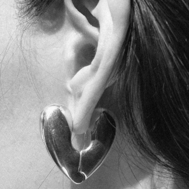 Gold Plated Heart Hoops, Large