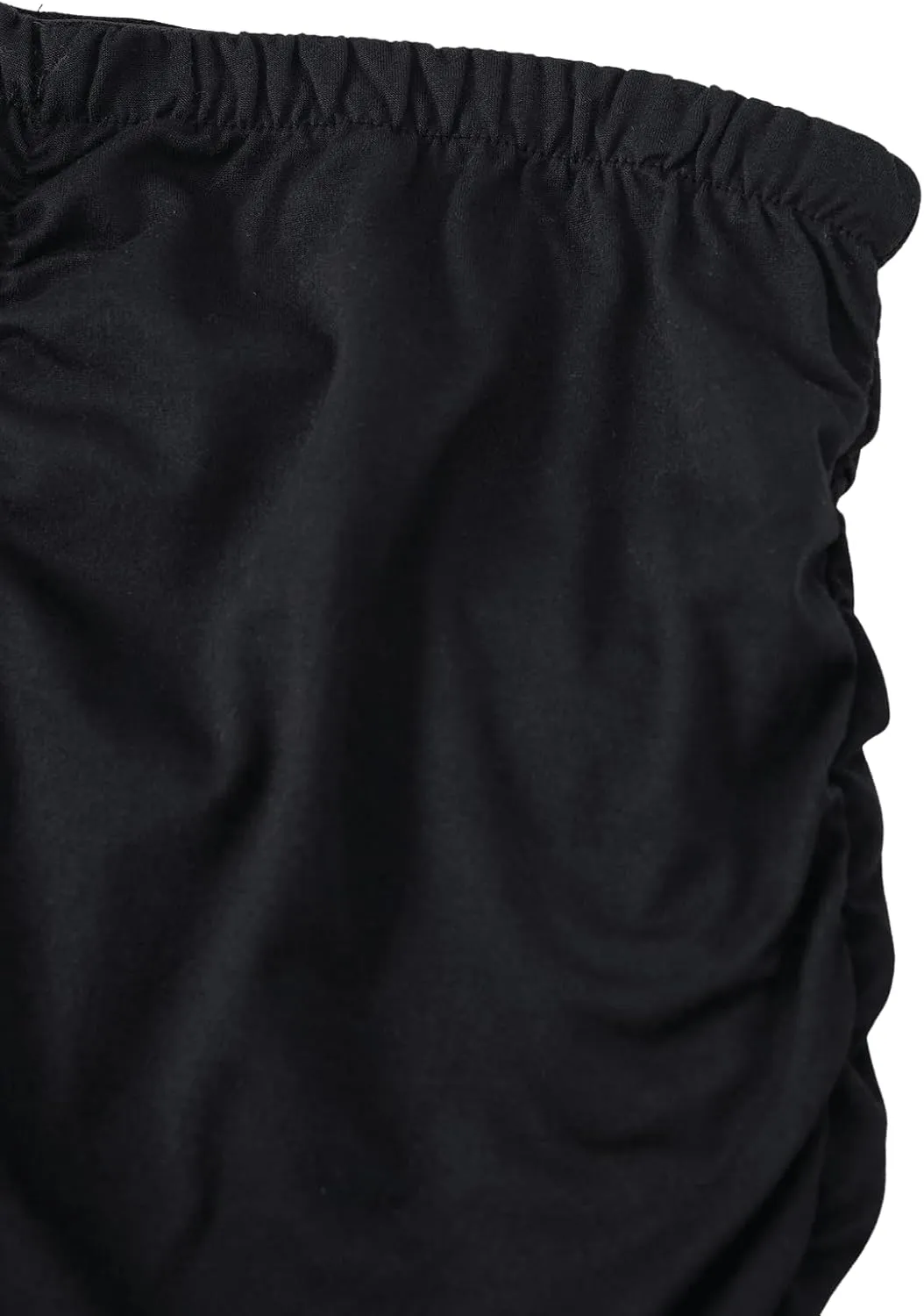 GORGLITTER Women's Casual Ruched High Waisted Bodycon Maxi Skirt Stretchy Solid Long Pencil Skirts