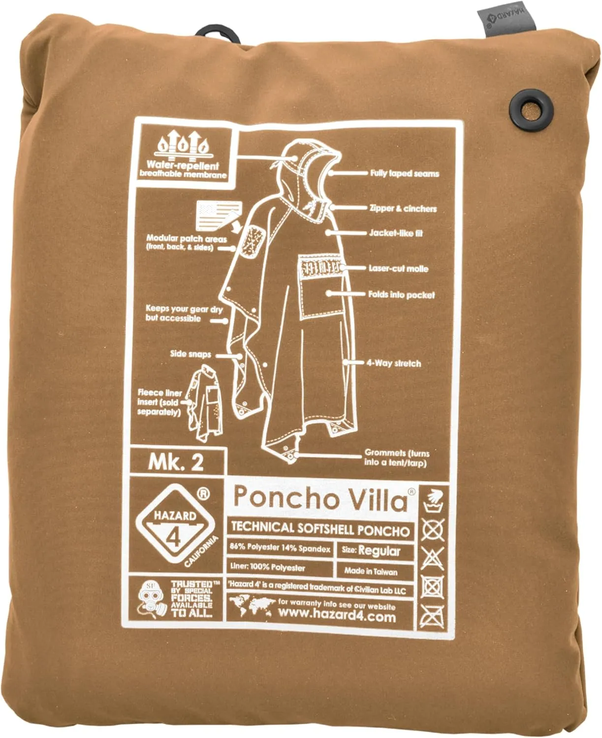 HAZARD 4 PonchoVilla Classic - Original Technical Softshell Poncho