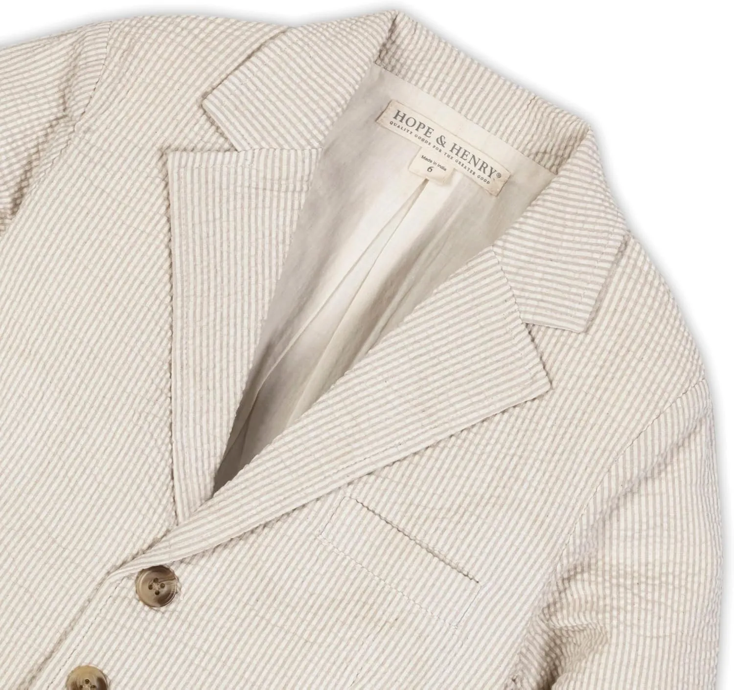 Hope & Henry Boys' Classic Seersucker Suit Jacket