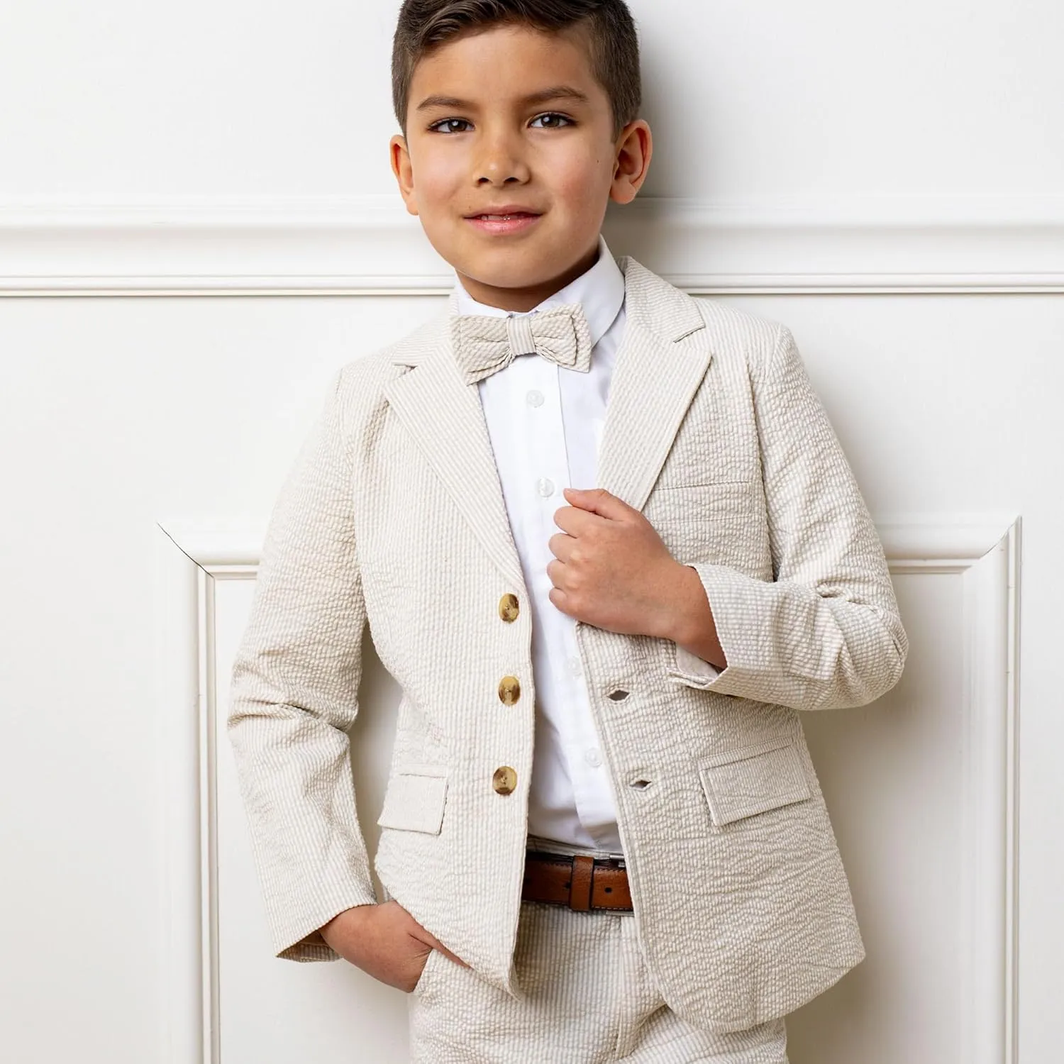 Hope & Henry Boys' Classic Seersucker Suit Jacket