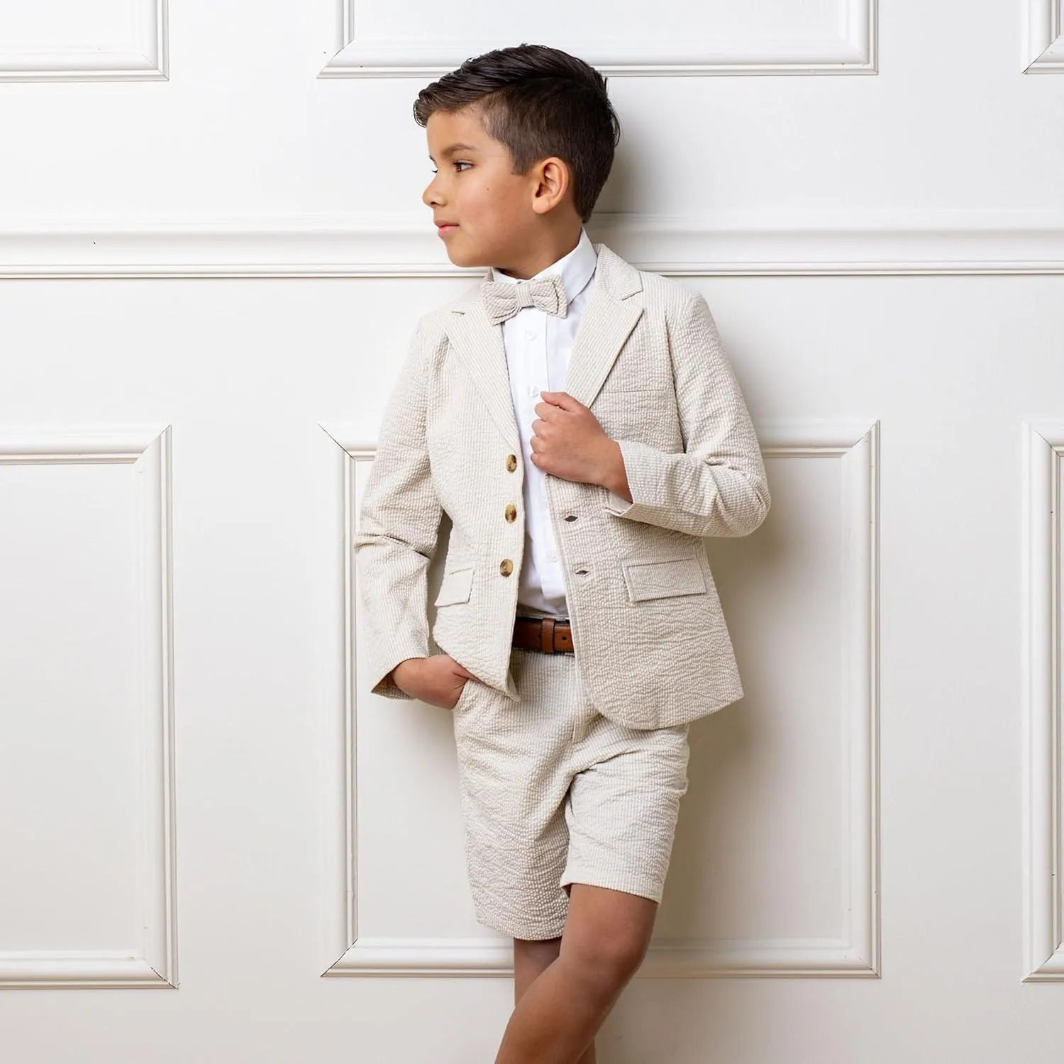 Hope & Henry Boys' Classic Seersucker Suit Jacket