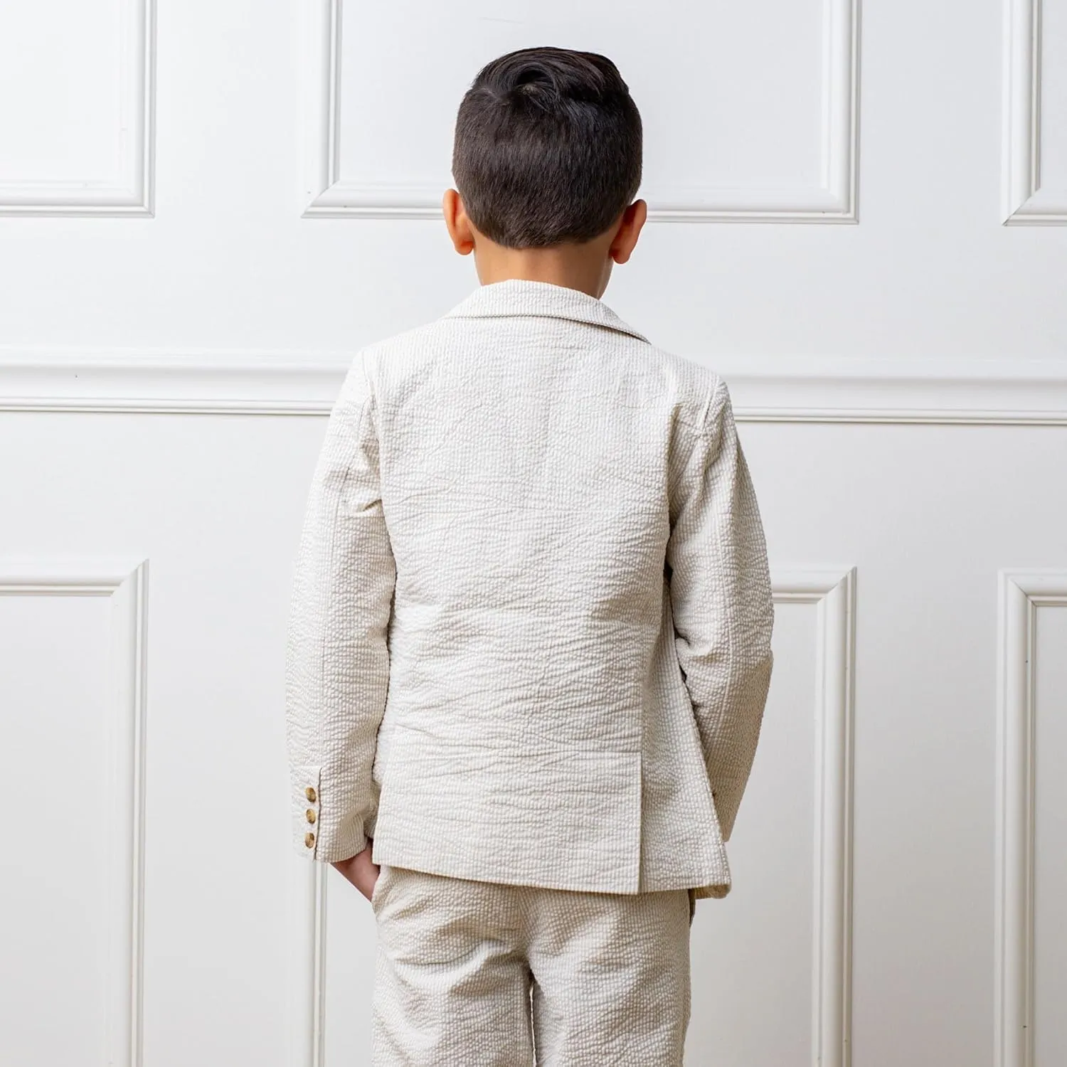Hope & Henry Boys' Classic Seersucker Suit Jacket