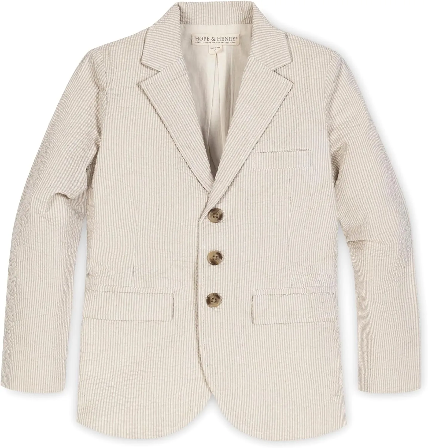 Hope & Henry Boys' Classic Seersucker Suit Jacket