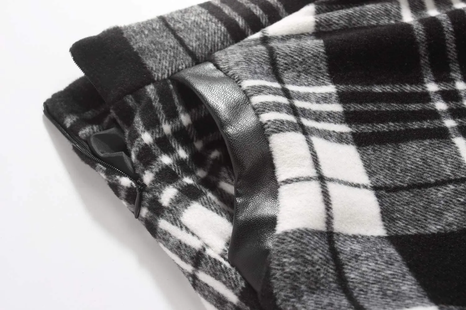 IDEALSANXUN Womens Plaid Wool Skirts Elastic Waist A-Line Pleated Tartan Long Skirts