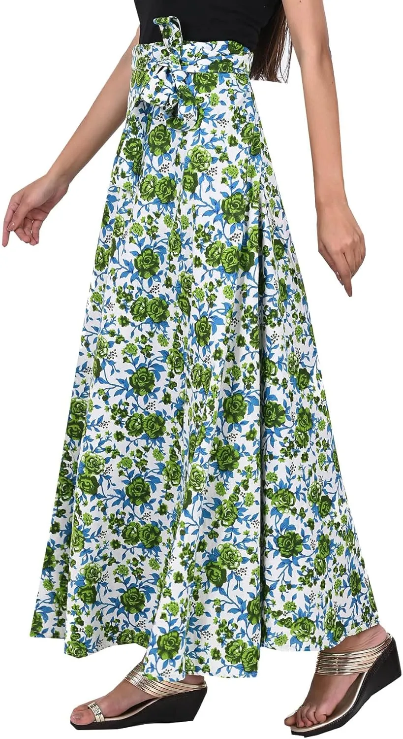 Indian Skirt Cotton Long Wrap Around Printed Women's Clothing Beach Dresses