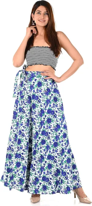 Indian Skirt Cotton Long Wrap Around Printed Women's Clothing Beach Dresses