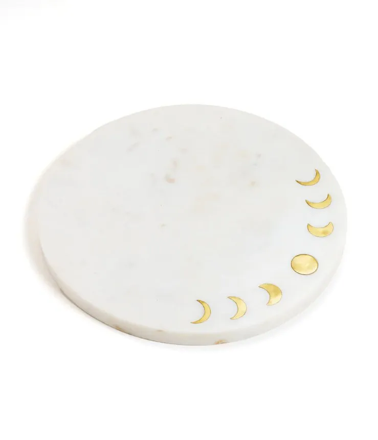 Indukala Moon Marble Serving Board