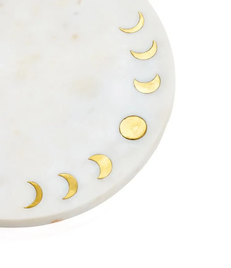 Indukala Moon Marble Serving Board