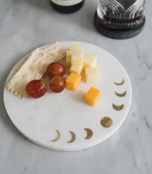 Indukala Moon Marble Serving Board