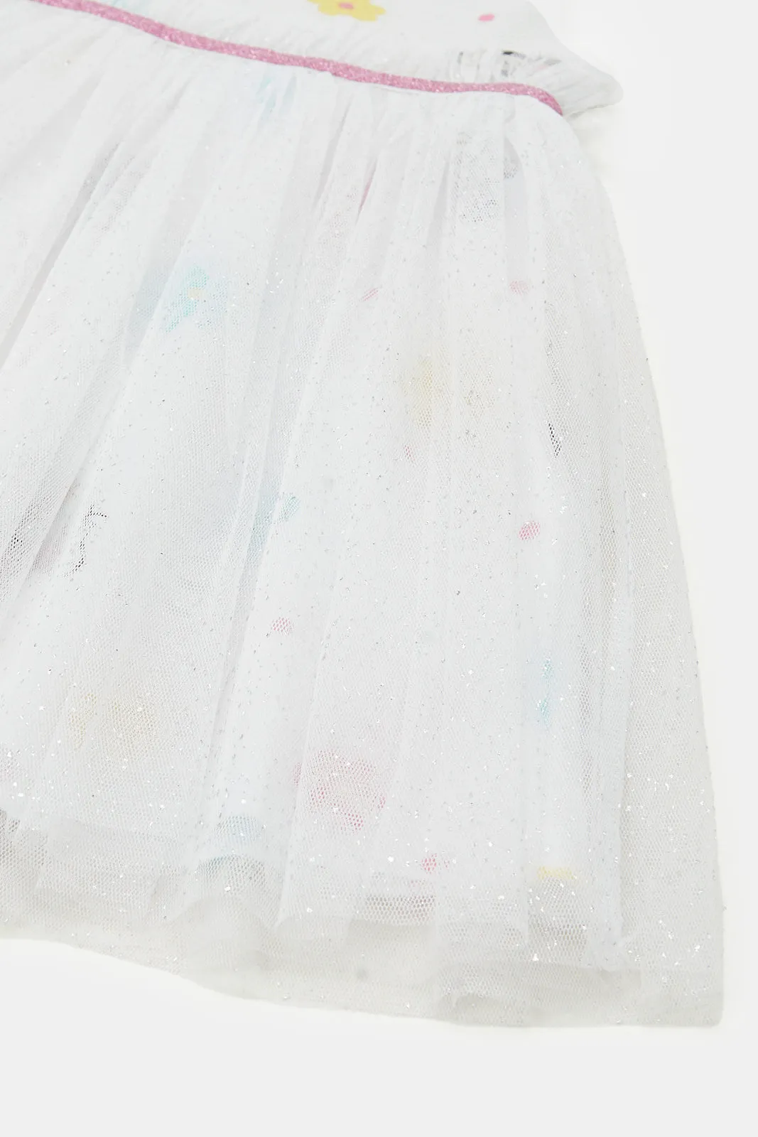 Infant Girls White Mini Mouse Print Dress