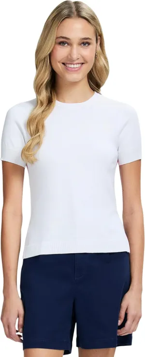 IZOD Women's Short Sleeve Performance Stretch Sweater