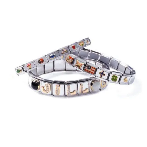 Just Married Italian Link Bracelet Charm