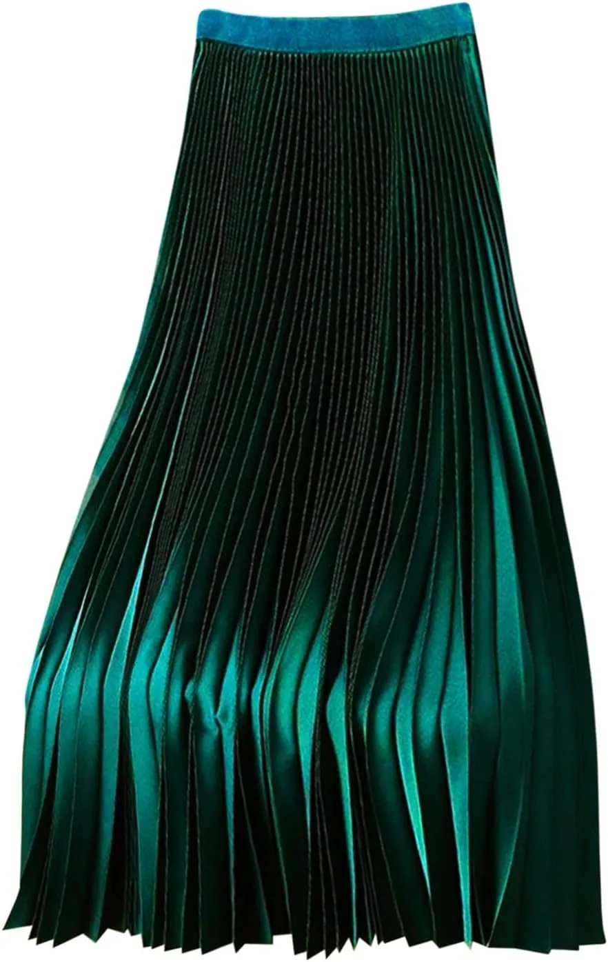 Kuluzego Ruched Plain Skort for Juniors Satin Long Oversized Skorts Women 2025 Fashion