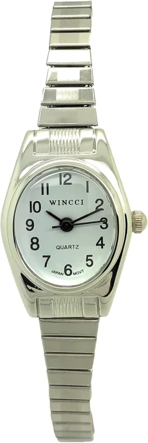 Ladies Classic Small Oval Stretch Elastic Band Fashion Watch