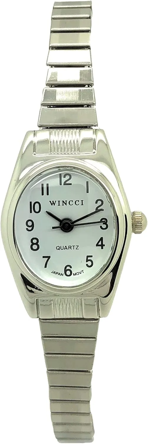 Ladies Classic Small Oval Stretch Elastic Band Fashion Watch
