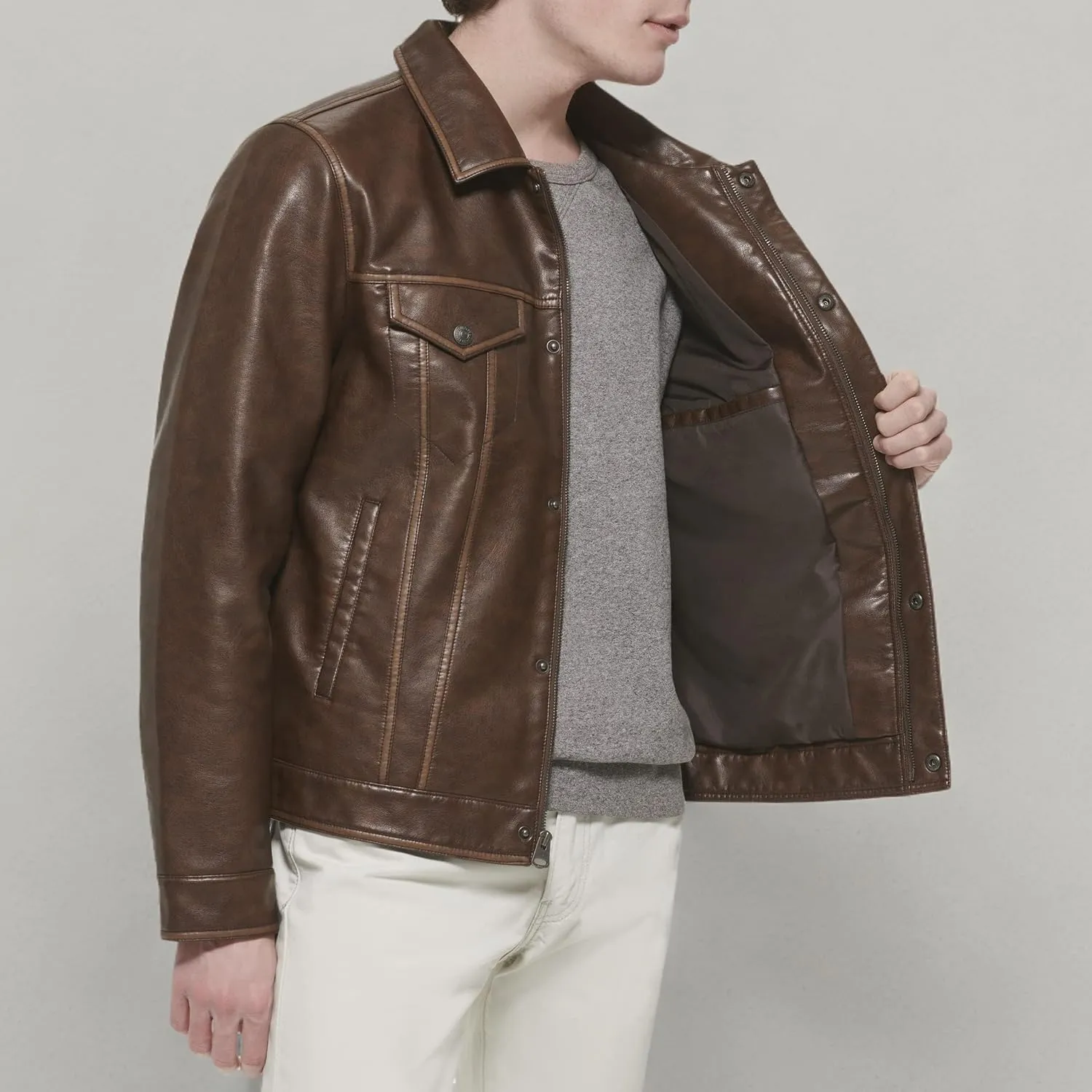 Levi's Men's Faux Leather Classic Trucker Jacket