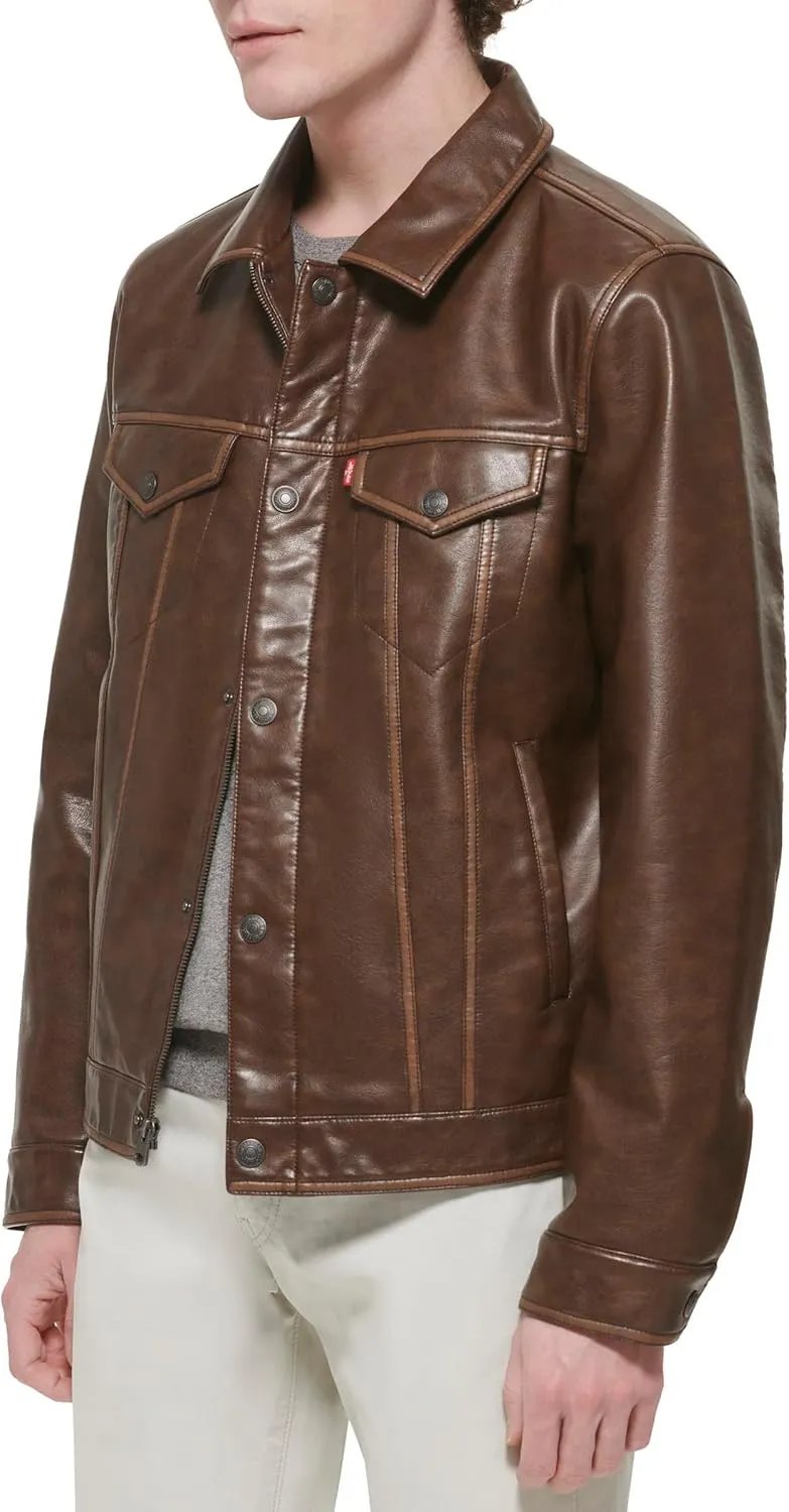 Levi's Men's Faux Leather Classic Trucker Jacket