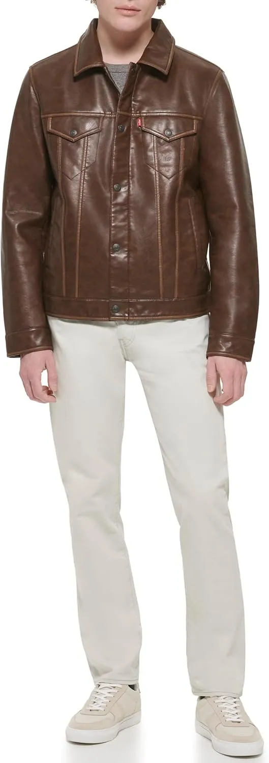 Levi's Men's Faux Leather Classic Trucker Jacket
