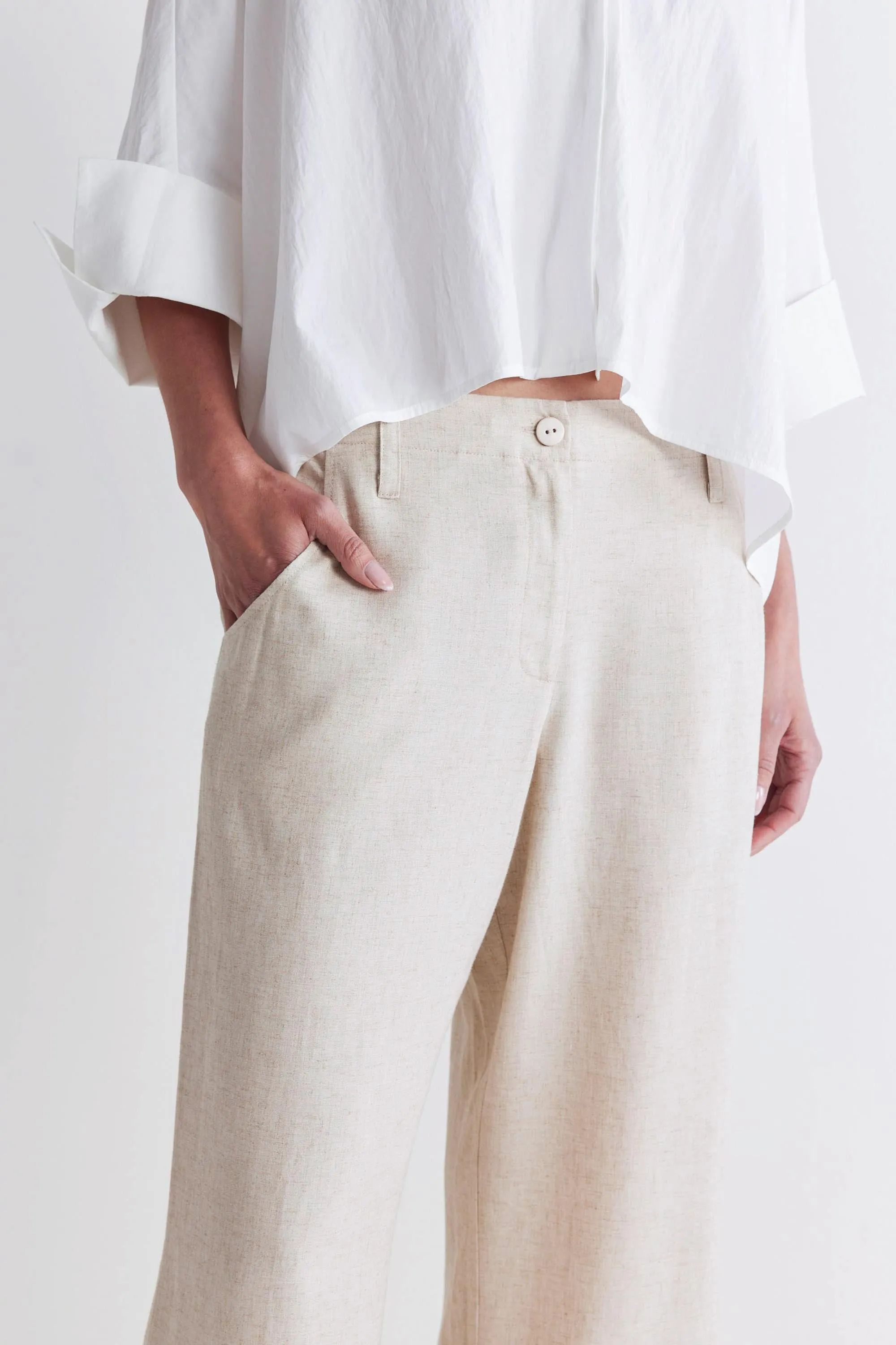 Linen A-Line Pants
