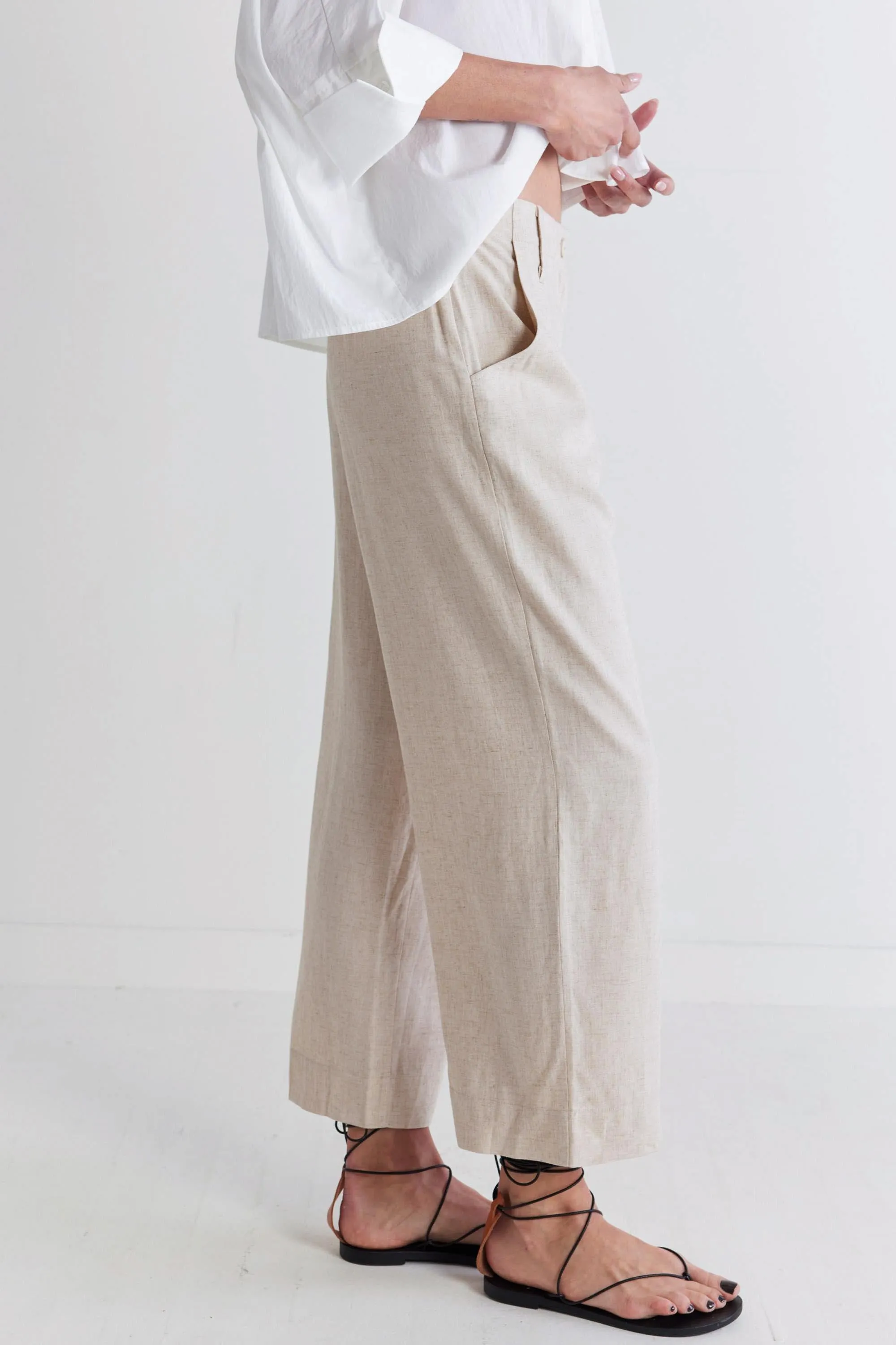 Linen A-Line Pants