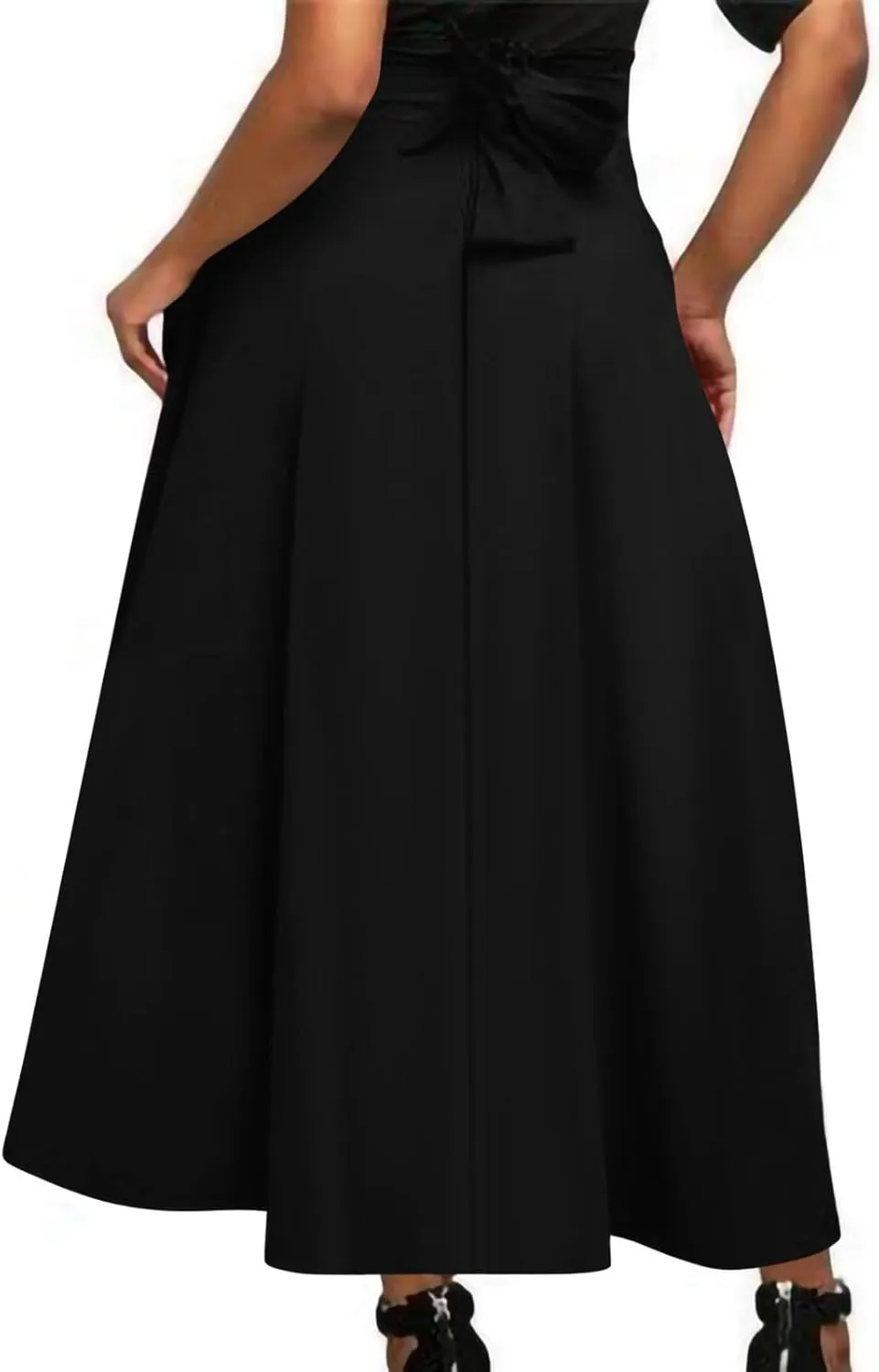 Long Skirts for Women Summer Vintage High Waist Maxi Skirt with Slit Casual Flowy Beach Wrap Skirt with Belt Pockets