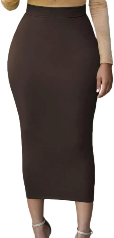 Lrady Women's High Waist Slim Bodycon Party Club Night Out Maxi Long Pencil Skirts